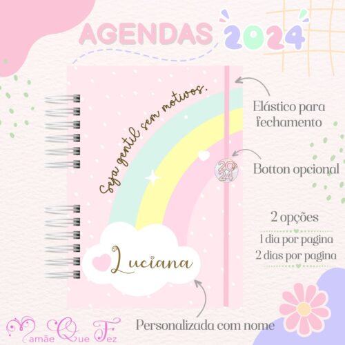 Agenda feminina 2024 Arco-íris