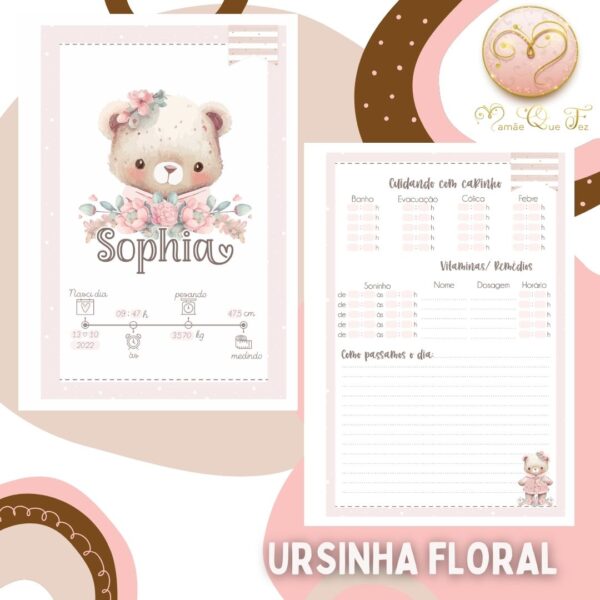 Caderneta de Saúde Ursinha Floral